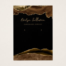 Schroefkaart voor bruine en goudbijouterieën visitekaartje