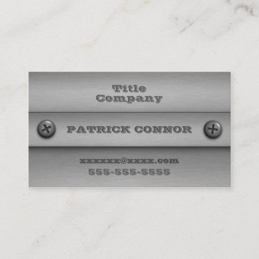 Schroefmetalen Visitekaartjes (Voorkant)