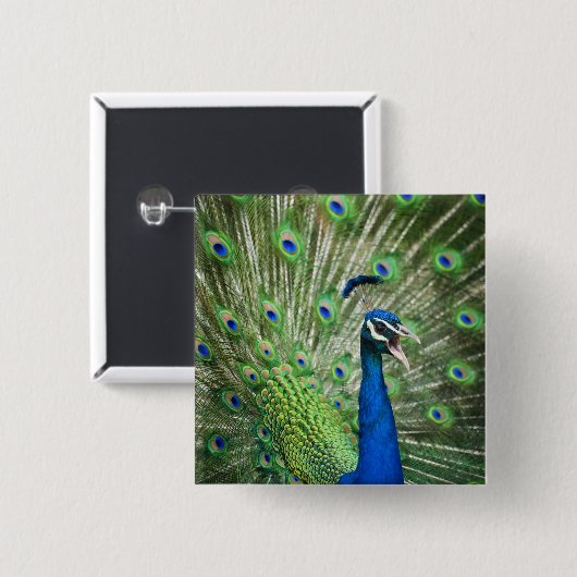 Schroefpauw Vierkante Button 5,1 Cm (Voorkant /achterkant)