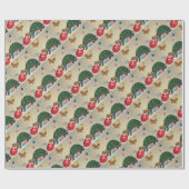 Schroefschildpad en Apple Shabby Chic Gift Wrap Cadeaupapier (Vlak)