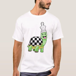 Schroefschildpad met schaakbord en koning t-shirt