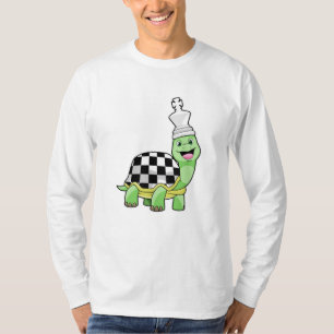 Schroefschildpad met schaakbord en koning t-shirt