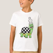 Schroefschildpad met schaakbord en koning t-shirt (Voorkant)