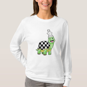 Schroefschildpad met schaakbord en koning t-shirt