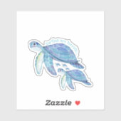 Schroefschildpadden, blauw, stut, korft sticker (Vel)