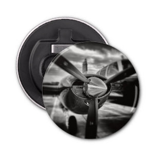 Schroefschroef voor vliegtuigen: zwart en wit button flesopener