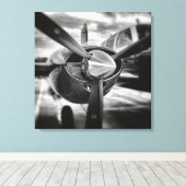 Schroefschroef voor vliegtuigen: zwart en wit canvas afdruk (Insitu (Houten vloer))