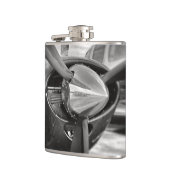 Schroefschroef voor vliegtuigen: zwart en wit heupfles (Links)