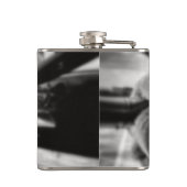 Schroefschroef voor vliegtuigen: zwart en wit heupfles (Achterkant)