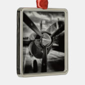 Schroefschroef voor vliegtuigen: zwart en wit metalen ornament (Rechts)