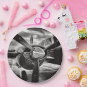 Schroefschroef voor vliegtuigen: zwart en wit papieren bordje (Feest)