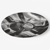 Schroefschroef voor vliegtuigen: zwart en wit papieren bordje (Gekanteld)