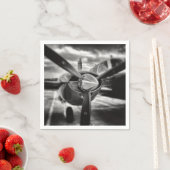 Schroefschroef voor vliegtuigen: zwart en wit servet (Insitu)