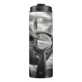 Schroefschroef voor vliegtuigen: zwart en wit thermosbeker (Voorkant)