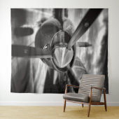 Schroefschroef voor vliegtuigen: zwart en wit wandkleed (In Situ (horizontaal))