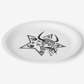 Schroefschuim Skull Pentagram Papieren Bordje (Gekanteld)