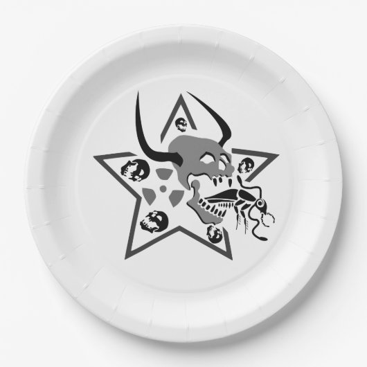 Schroefschuim Skull Pentagram Papieren Bordje (Voorkant)