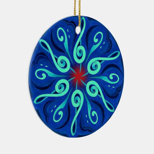 Schroefsel en kleurrijke toetsenbordcirkel keramisch ornament (Rechts)