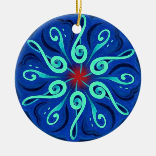 Schroefsel en kleurrijke toetsenbordcirkel keramisch ornament (Voorkant)