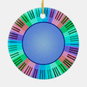 Schroefsel en kleurrijke toetsenbordcirkel keramisch ornament (Achterkant)