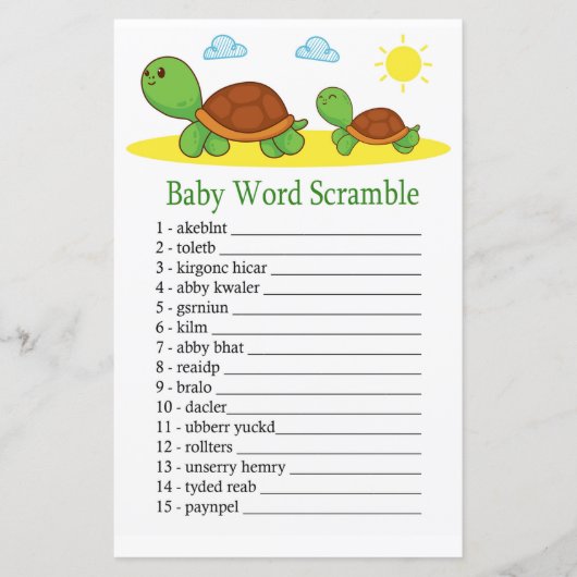 Schroefspel met Baby-woordscramble (Voorkant)