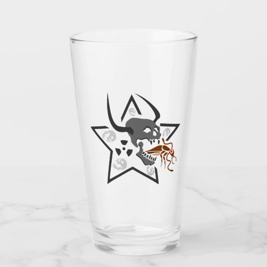 Schroefsschedel Pentagram met bruine kroach Glas (Voorkant)