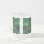 Schroefste geometrie platonische kubuskunst matglas koffiemok (Voorkant links)