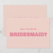 Schroefste rand omtrek bridesmaid voorstelkaart kaart (Voorkant / Achterkant)