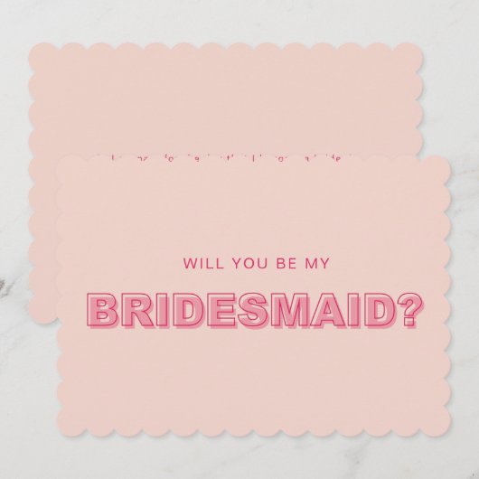 Schroefste rand omtrek bridesmaid voorstelkaart kaart (Voorkant / Achterkant)