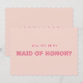 Schroefste rand omtrek bridesmaid voorstelkaart kaart (Voorkant / Achterkant)