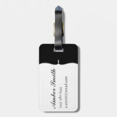 Schroefstukken op schaakbord in zwart-wit bagagelabel (Achterkant verticaal)