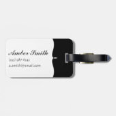 Schroefstukken op schaakbord in zwart-wit bagagelabel (Achterkant horizontaal)