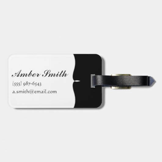 Schroefstukken op schaakbord in zwart-wit bagagelabel (Achterkant horizontaal)