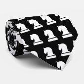 Schroefstukpatroon zwarte en witte stropdas (Opgerold)