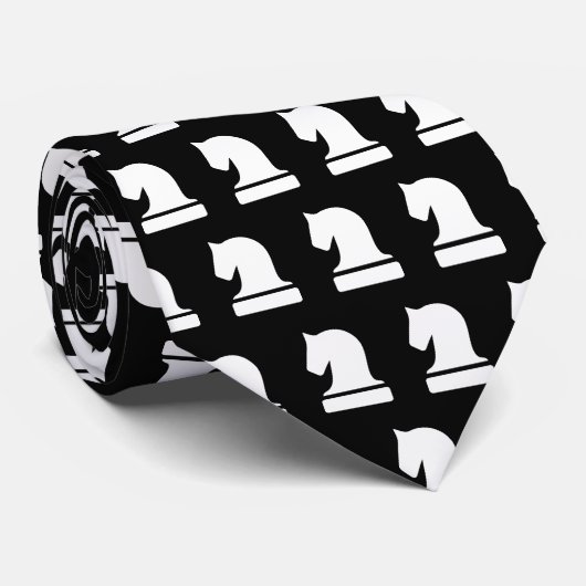 Schroefstukpatroon zwarte en witte stropdas (Opgerold)