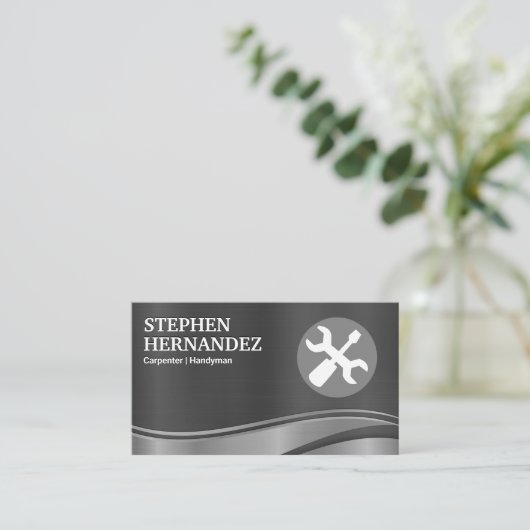 Schroefstuurprogramma | Frankrijk | Metaal Visitekaartje (Staand voorkant)