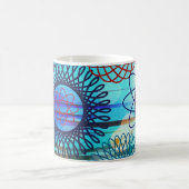 Schroefvormig Geometrisch Patroon Blauw Ontwerp Koffiemok (Center)