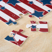 Schroefvormig patroon in rode en blauwe tinten wer legpuzzel (Zijkant)