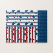 Schroefvormig patroon in rode en blauwe tinten wer legpuzzel (Horizontaal)