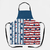 Schroefvormig patroon in rode en blauwe tinten wer schort (Voorkant)