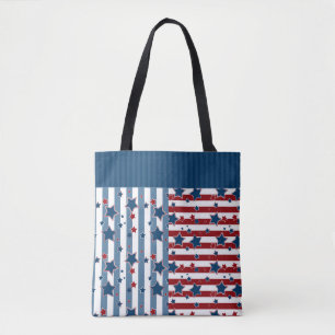 Schroefvormig patroon in rode en blauwe tinten wer tote bag