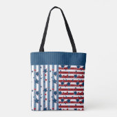 Schroefvormig patroon in rode en blauwe tinten wer tote bag (Achterkant)