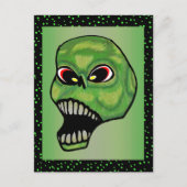 Schroefvormig schouwspel groene schedel briefkaart (Voorkant)