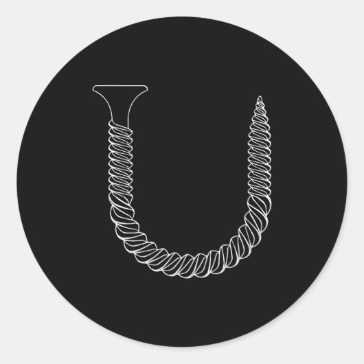 Schroefvormige U - Grappig gereedschap isol Ronde Sticker (Voorkant)