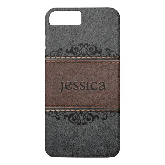 Schroefzwart en bruin  leder Case-Mate iPhone case (Achterkant)