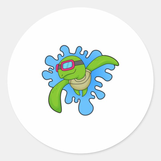 Schroefzwembril Ronde Sticker (Voorkant)