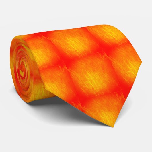 "Schroeiende hete zomerzon" Sinaasappel en gele Ma Stropdas (Opgerold)