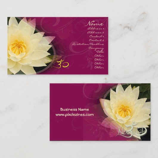 Schroemwaterlelly, om Visitekaartje (Voorkant / Achterkant)