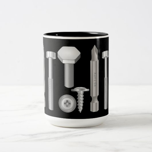 Schroeven boor Bit Mechanic Carpenter Dad Coffee M Tweekleurige Koffiemok (Center)