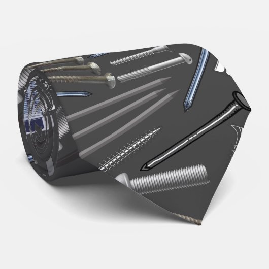 Schroeven en nagels x4 D Grijs BG Stropdas (Opgerold)